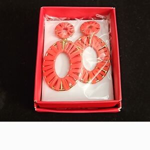 Statement Woven Raffia Earrings Post Backs Woven Set in Goldtone2" L.